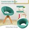 360 Degree Swivel Modern Velvet Upholstered Armchair with 4 Beech Wooden Legs